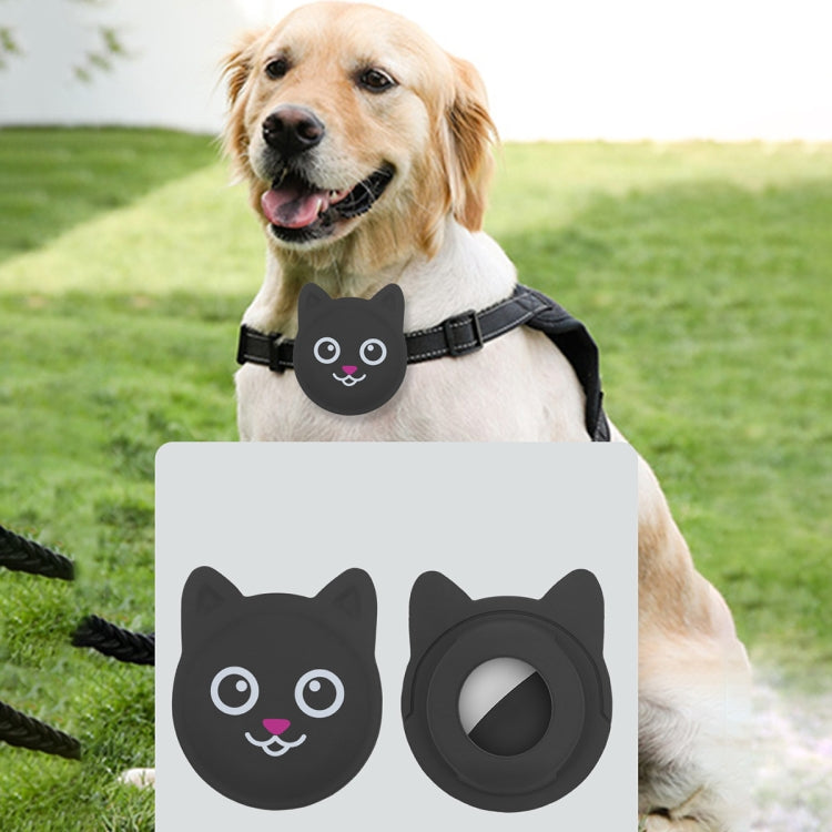 Cute Cartoon Pet Collar Anti-lost Tracker Silicone Case For AirTag, Naughty Smile