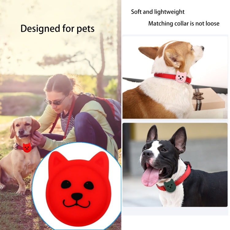 Cute Cartoon Pet Collar Anti-lost Tracker Silicone Case For AirTag, Naughty Smile