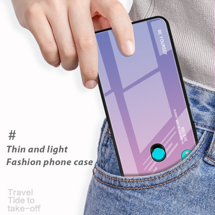 Gradient Color Glass Case, For OPPO F11 / A9, For OPPO A57 / A39, For OPPO Reno Z