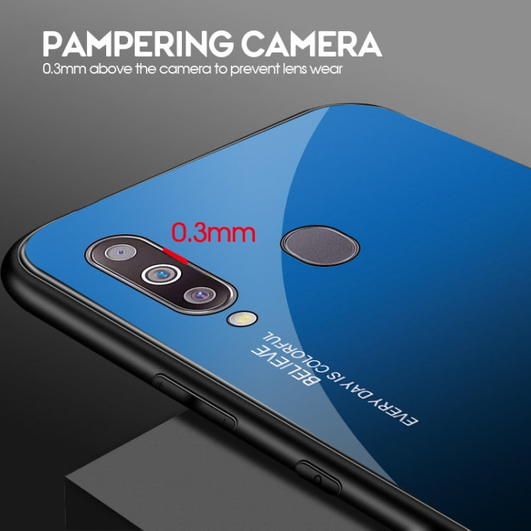 Gradient Color Glass Case, For Galaxy A30, For Galaxy A50, For Galaxy A60