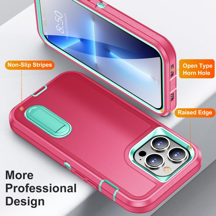 3 in 1 Rugged Holder Phone Case, For iPhone 13 Pro Max, For iPhone 12 / 12 Pro