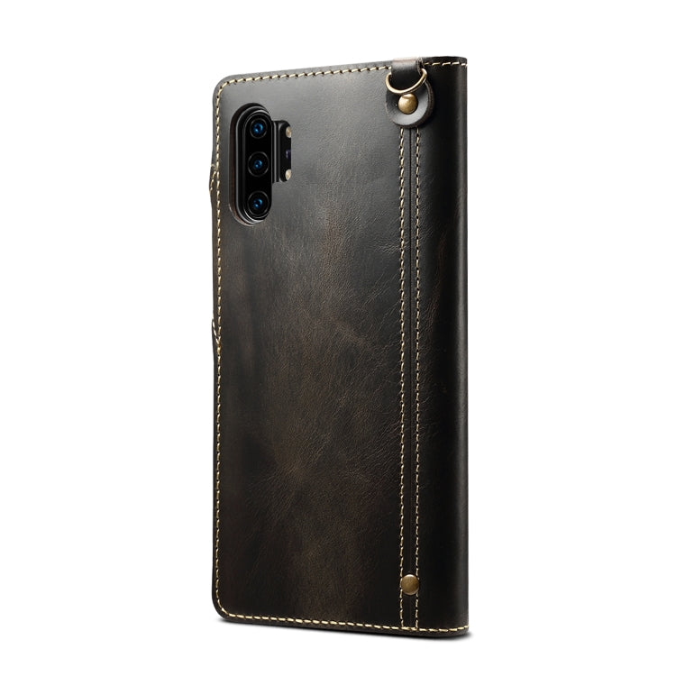 Denior Oil Wax Cowhide Magnetic Button Horizontal Flip Leather Case with Card Slots & Wallet, For Galaxy Note 10, For Galaxy Note 10 Plus, For iPhone 11, For iPhone 11 Pro, For iPhone 11 Pro Max