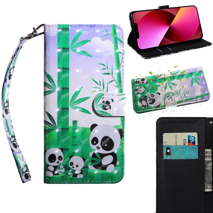 3D Painting Pattern Coloured Drawing Leather Phone Case, For iPhone 13, For iPhone 13 mini