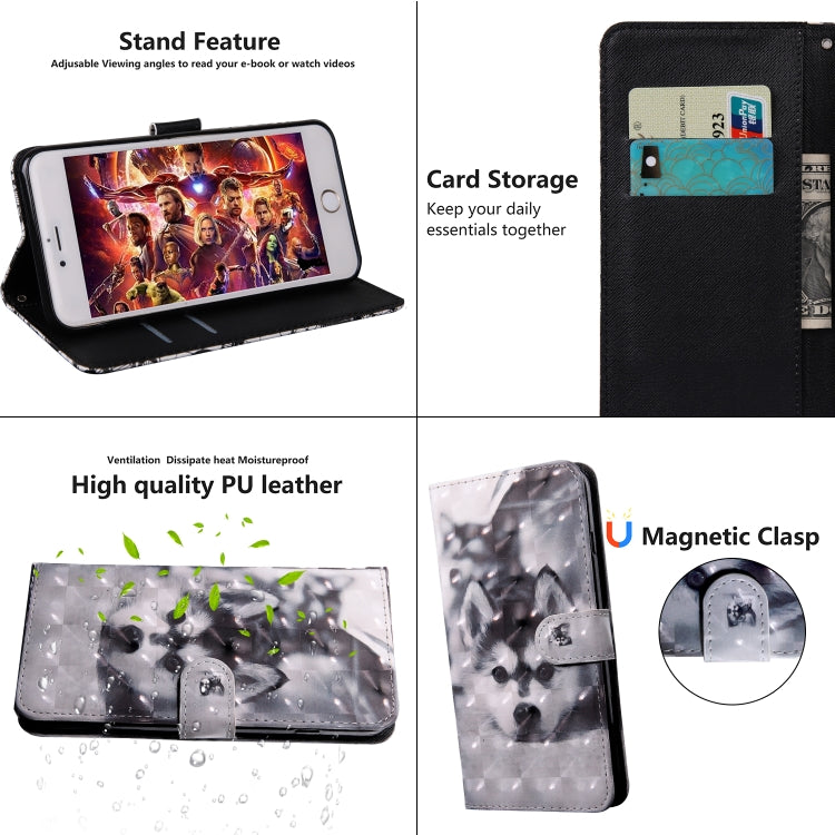 3D Painting Pattern Coloured Drawing Leather Phone Case, For iPhone SE 2022