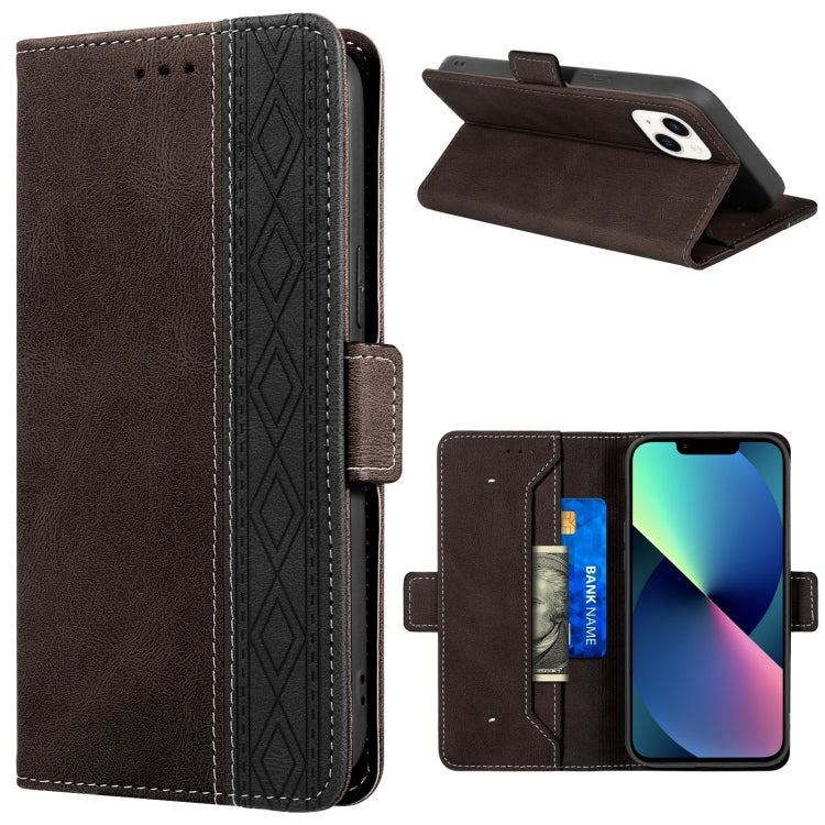 Stitching Magnetic RFID Leather Case, For iPhone 13 mini, For iPhone 13, For iPhone 13 Pro, For iPhone 13 Pro Max, For iPhone 12 mini, For iPhone 12 / 12 Pro