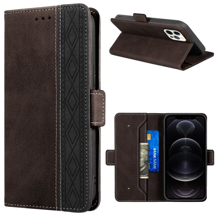 Stitching Magnetic RFID Leather Case, For iPhone 13 mini, For iPhone 13, For iPhone 13 Pro, For iPhone 13 Pro Max, For iPhone 12 mini, For iPhone 12 / 12 Pro