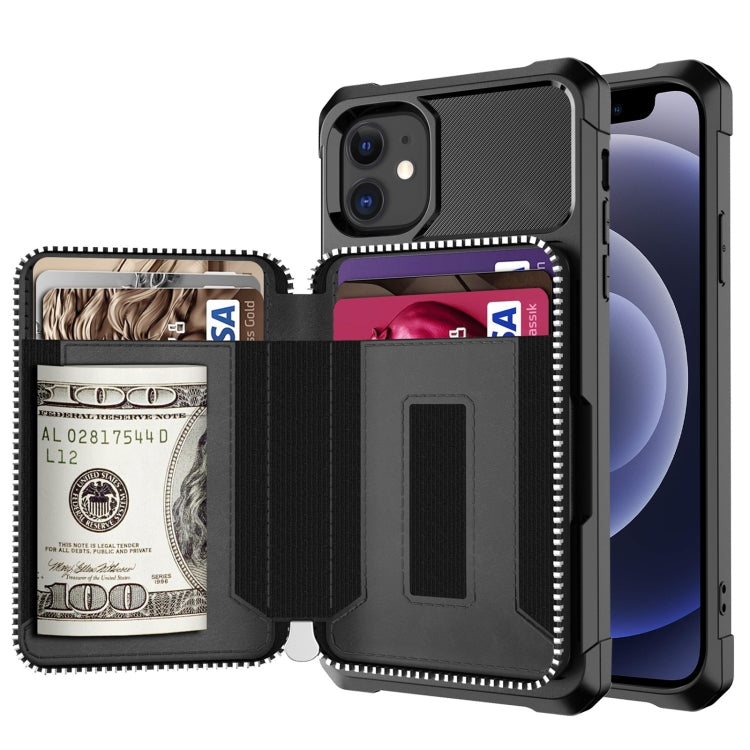 Zipper Wallet Card Bag PU Back Case, For iPhone 12 mini, For iPhone 12 / 12 Pro, For iPhone 12 Pro Max, For iPhone 11 Pro