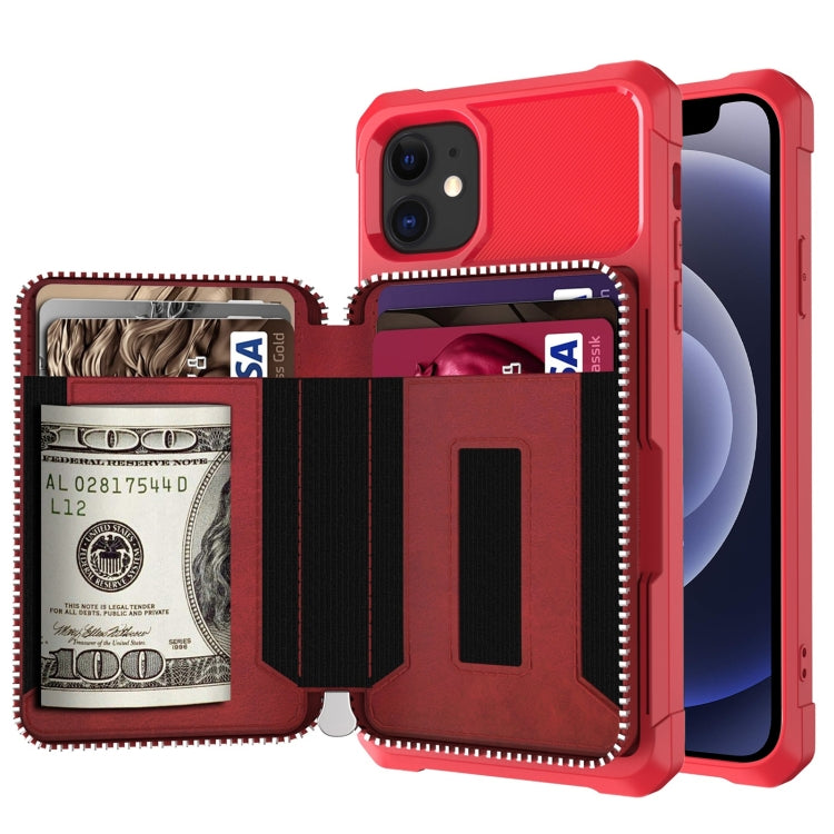 Zipper Wallet Card Bag PU Back Case, For iPhone 12 mini, For iPhone 12 / 12 Pro, For iPhone 12 Pro Max, For iPhone 11 Pro