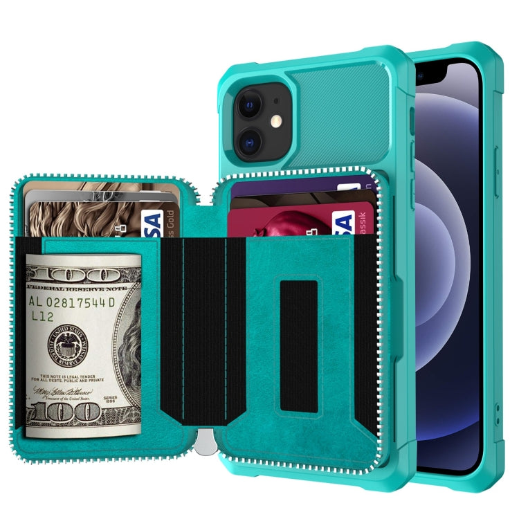 Zipper Wallet Card Bag PU Back Case, For iPhone 12 mini, For iPhone 12 / 12 Pro, For iPhone 12 Pro Max, For iPhone 11 Pro