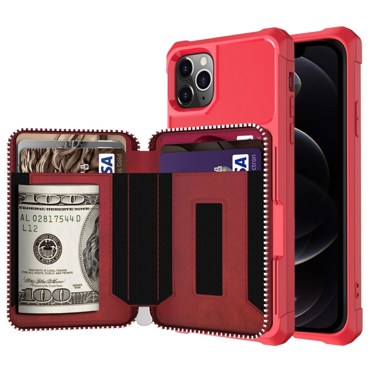 Zipper Wallet Card Bag PU Back Case, For iPhone 12 mini, For iPhone 12 / 12 Pro, For iPhone 12 Pro Max, For iPhone 11 Pro