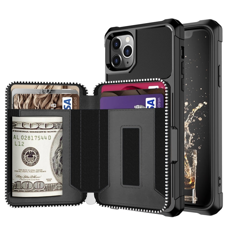 Zipper Wallet Card Bag PU Back Case, For iPhone 12 mini, For iPhone 12 / 12 Pro, For iPhone 12 Pro Max, For iPhone 11 Pro