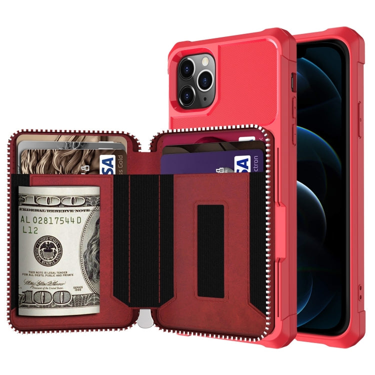 Zipper Wallet Card Bag PU Back Case, For iPhone 12 mini, For iPhone 12 / 12 Pro, For iPhone 12 Pro Max, For iPhone 11 Pro
