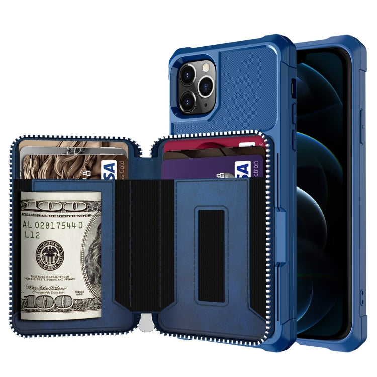 Zipper Wallet Card Bag PU Back Case, For iPhone 12 mini, For iPhone 12 / 12 Pro, For iPhone 12 Pro Max, For iPhone 11 Pro