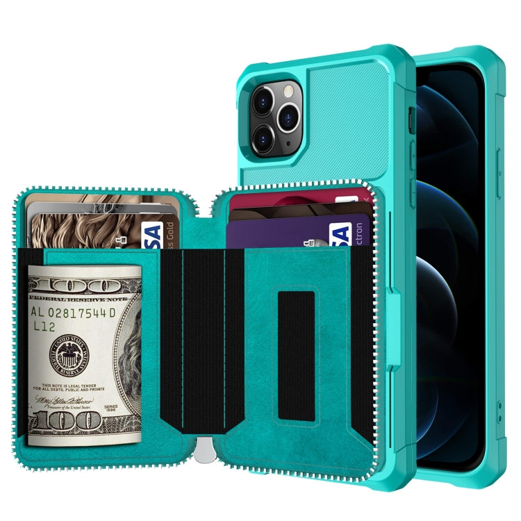Zipper Wallet Card Bag PU Back Case, For iPhone 12 mini, For iPhone 12 / 12 Pro, For iPhone 12 Pro Max, For iPhone 11 Pro
