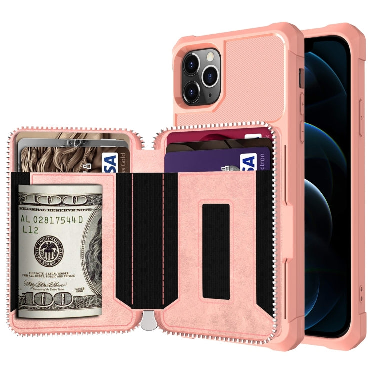Zipper Wallet Card Bag PU Back Case, For iPhone 12 mini, For iPhone 12 / 12 Pro, For iPhone 12 Pro Max, For iPhone 11 Pro