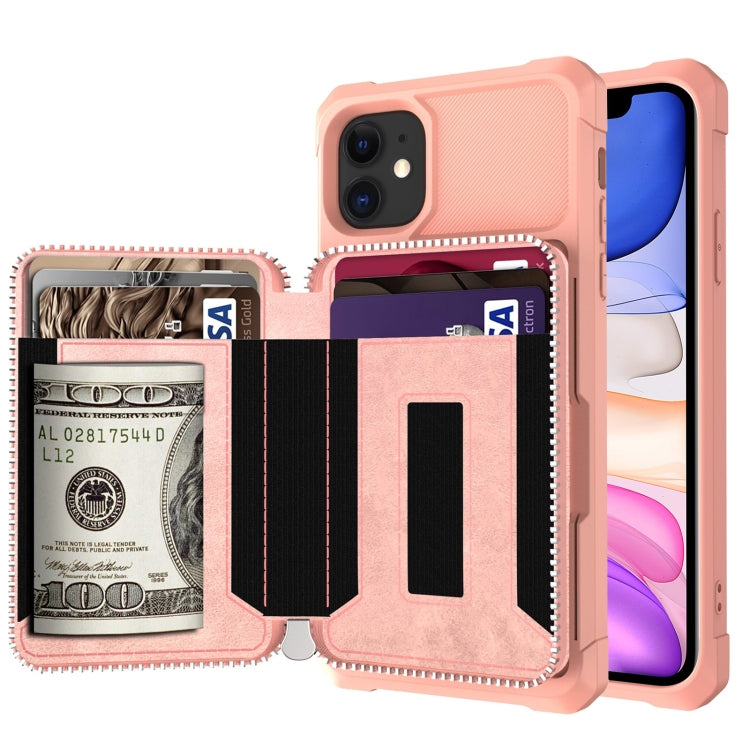 Zipper Wallet Card Bag PU Back Case, For iPhone 7 Plus / 8 Plus / 6 Plus, For iPhone 11, For iPhone X / XS