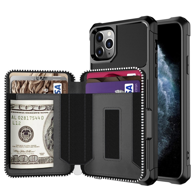 Zipper Wallet Card Bag PU Back Case, For iPhone 12 mini, For iPhone 12 / 12 Pro, For iPhone 12 Pro Max, For iPhone 11 Pro