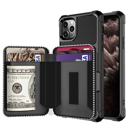 Zipper Wallet Card Bag PU Back Case, For iPhone 11 Pro Max, For iPhone XR, For iPhone XS Max, For iPhone SE 2022 / SE 2020 / 7 / 8 / 6 / 6s