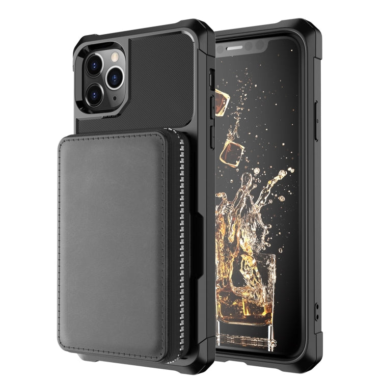 Zipper Wallet Card Bag PU Back Case, For iPhone 11 Pro Max, For iPhone XR, For iPhone XS Max, For iPhone SE 2022 / SE 2020 / 7 / 8 / 6 / 6s