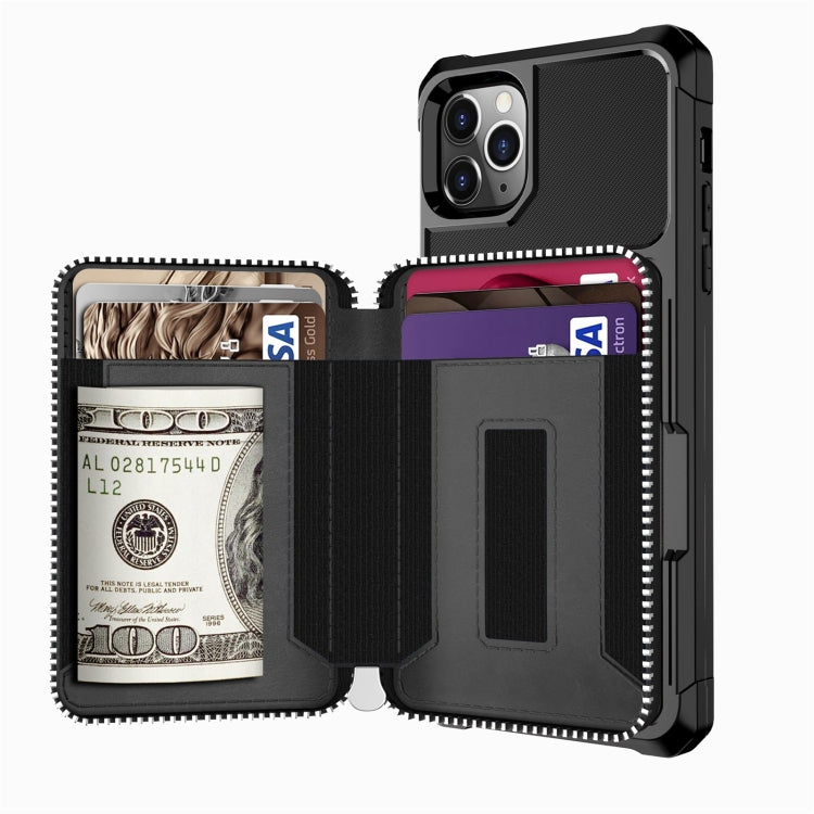 Zipper Wallet Card Bag PU Back Case, For iPhone 11 Pro Max, For iPhone XR, For iPhone XS Max, For iPhone SE 2022 / SE 2020 / 7 / 8 / 6 / 6s