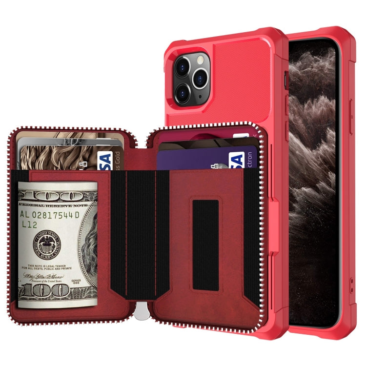 Zipper Wallet Card Bag PU Back Case, For iPhone 11 Pro Max, For iPhone XR, For iPhone XS Max, For iPhone SE 2022 / SE 2020 / 7 / 8 / 6 / 6s