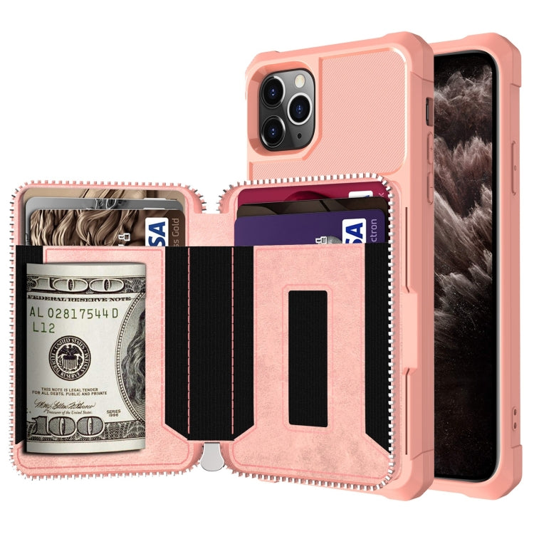 Zipper Wallet Card Bag PU Back Case, For iPhone 11 Pro Max, For iPhone XR, For iPhone XS Max, For iPhone SE 2022 / SE 2020 / 7 / 8 / 6 / 6s