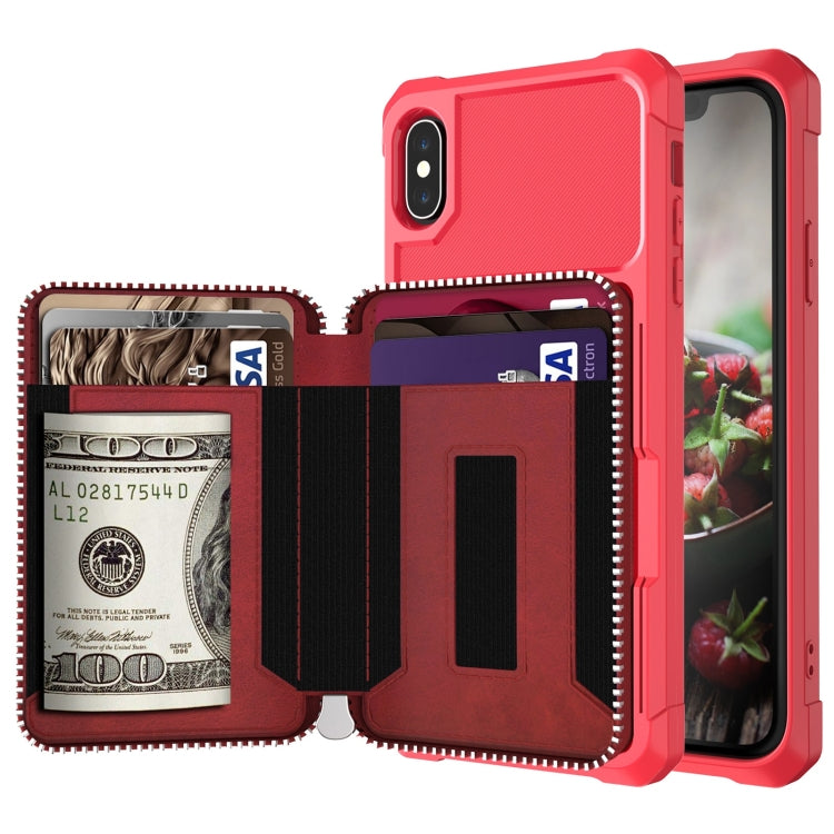 Zipper Wallet Card Bag PU Back Case, For iPhone 7 Plus / 8 Plus / 6 Plus, For iPhone 11, For iPhone X / XS