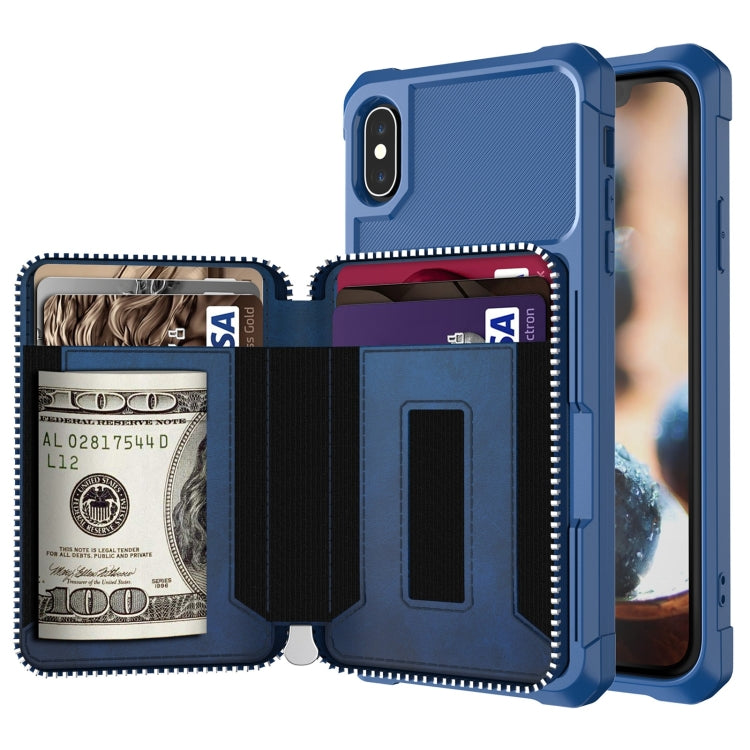 Zipper Wallet Card Bag PU Back Case, For iPhone 7 Plus / 8 Plus / 6 Plus, For iPhone 11, For iPhone X / XS