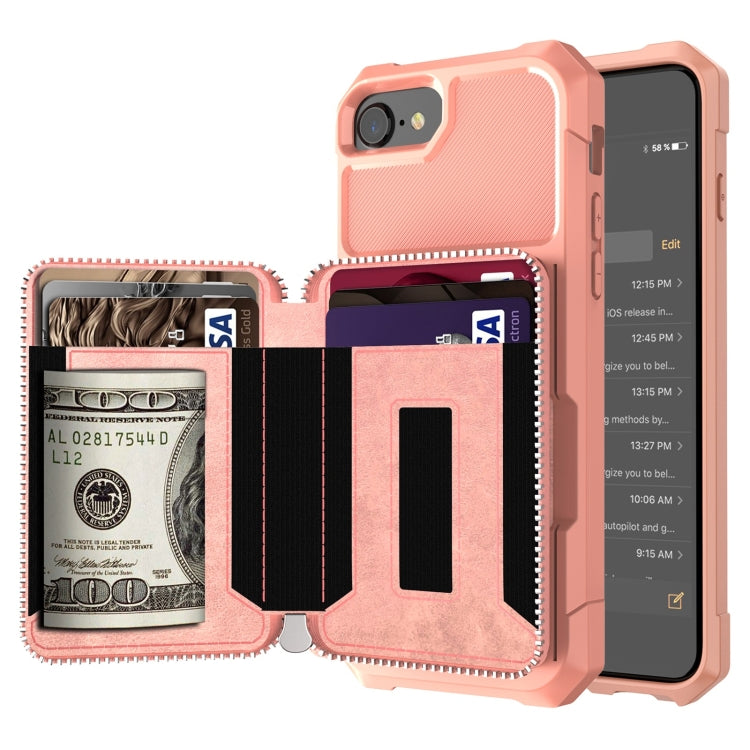 Zipper Wallet Card Bag PU Back Case, For iPhone 11 Pro Max, For iPhone XR, For iPhone XS Max, For iPhone SE 2022 / SE 2020 / 7 / 8 / 6 / 6s