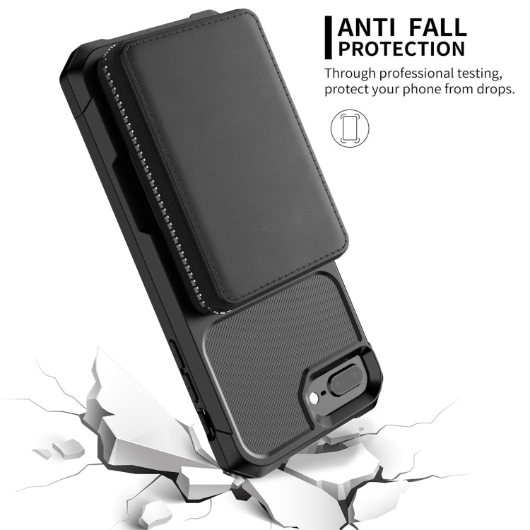 Zipper Wallet Card Bag PU Back Case, For iPhone 7 Plus / 8 Plus / 6 Plus, For iPhone 11, For iPhone X / XS