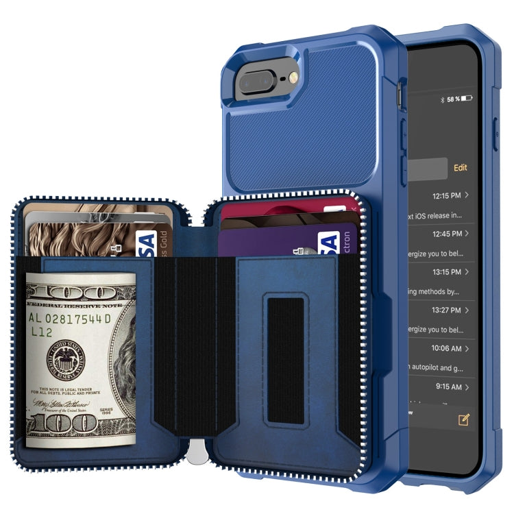 Zipper Wallet Card Bag PU Back Case, For iPhone 7 Plus / 8 Plus / 6 Plus, For iPhone 11, For iPhone X / XS