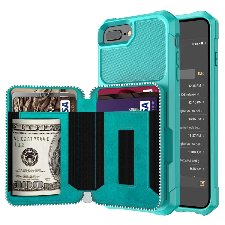 Zipper Wallet Card Bag PU Back Case, For iPhone 7 Plus / 8 Plus / 6 Plus, For iPhone 11, For iPhone X / XS