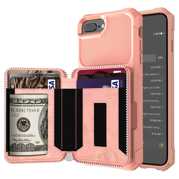 Zipper Wallet Card Bag PU Back Case, For iPhone 7 Plus / 8 Plus / 6 Plus, For iPhone 11, For iPhone X / XS