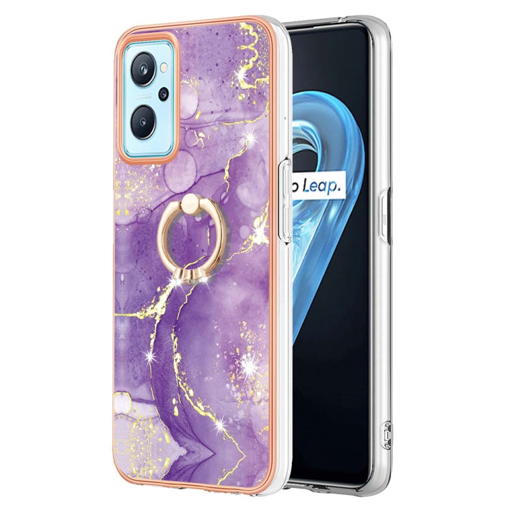 Electroplating Marble Pattern TPU Phone Case with Ring, For OPPO Realme 9 Pro+ 5G, For OPPO Realme 9 Pro 5G, For OPPO Realme 9i / A36 / A96 4G