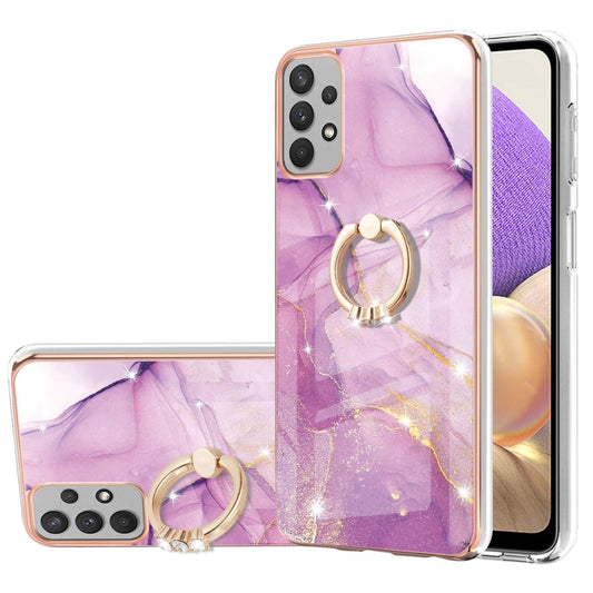 Electroplating Marble Pattern TPU Phone Case with Ring, For OPPO Realme 9 Pro+ 5G, For OPPO Realme 9 Pro 5G, For OPPO Realme 9i / A36 / A96 4G