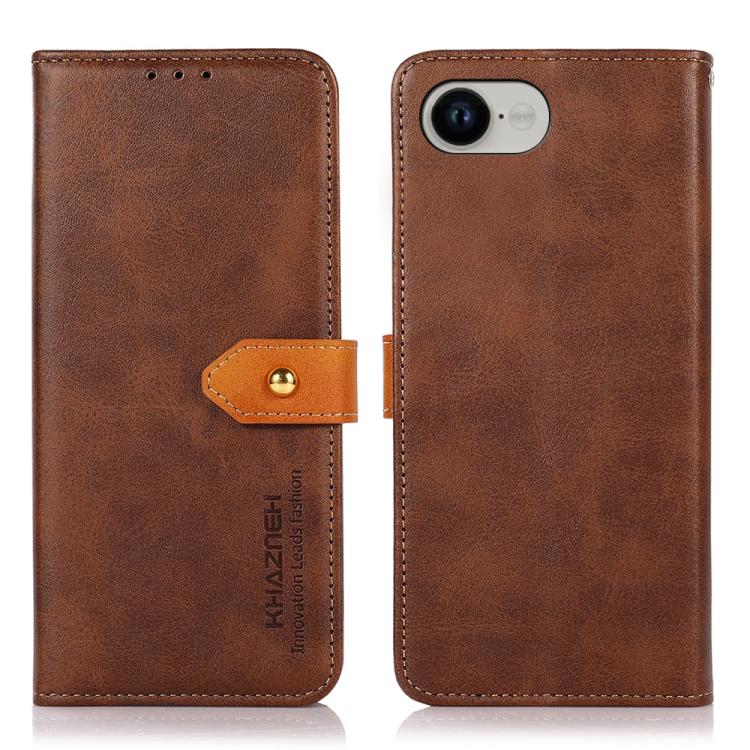 KHAZNEH Dual-color Cowhide Texture Flip Leather Phone Case