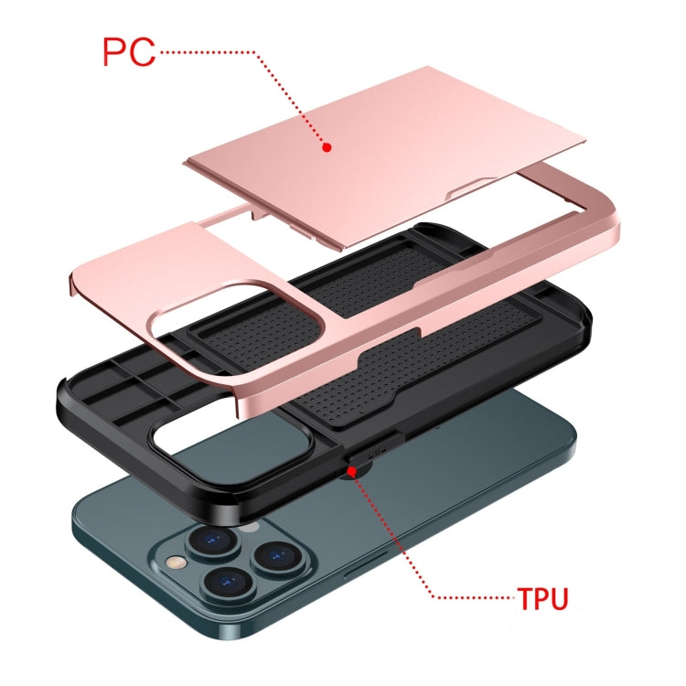 Shockproof Armor Protective Phone Case with Slide Card Slot