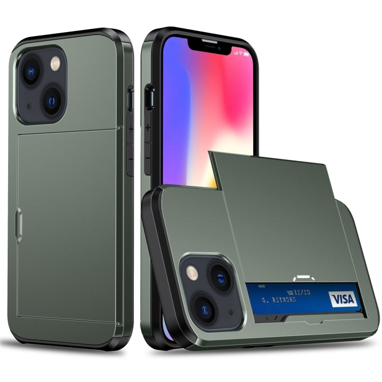 Shockproof Armor Protective Phone Case with Slide Card Slot
