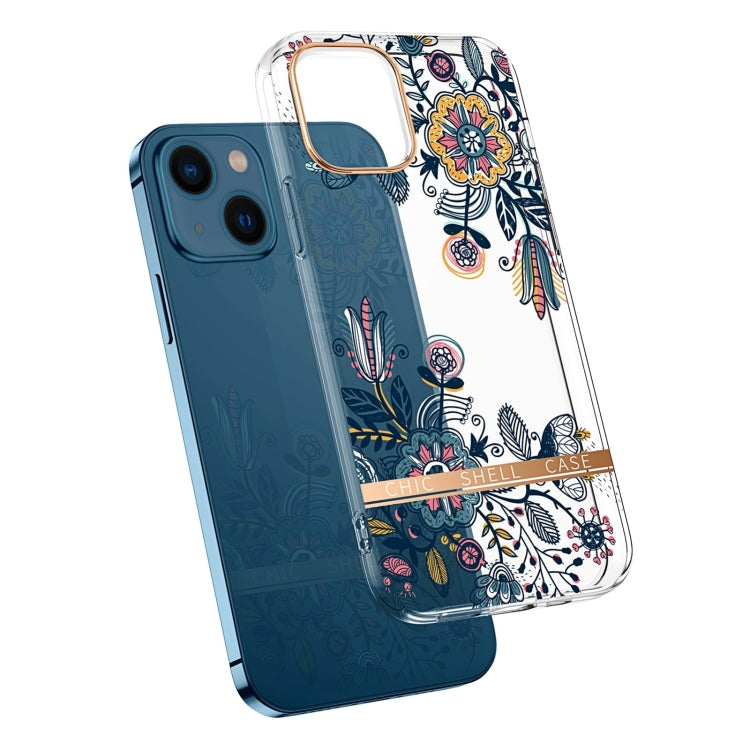 Translucent Electroplating Flower Phone Case, For iPhone 14, For iPhone 14 Pro, For iPhone 14 Plus
