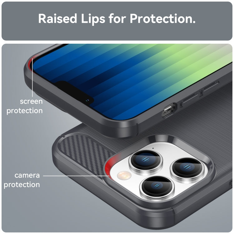 Brushed Texture Carbon Fiber TPU Phone Case