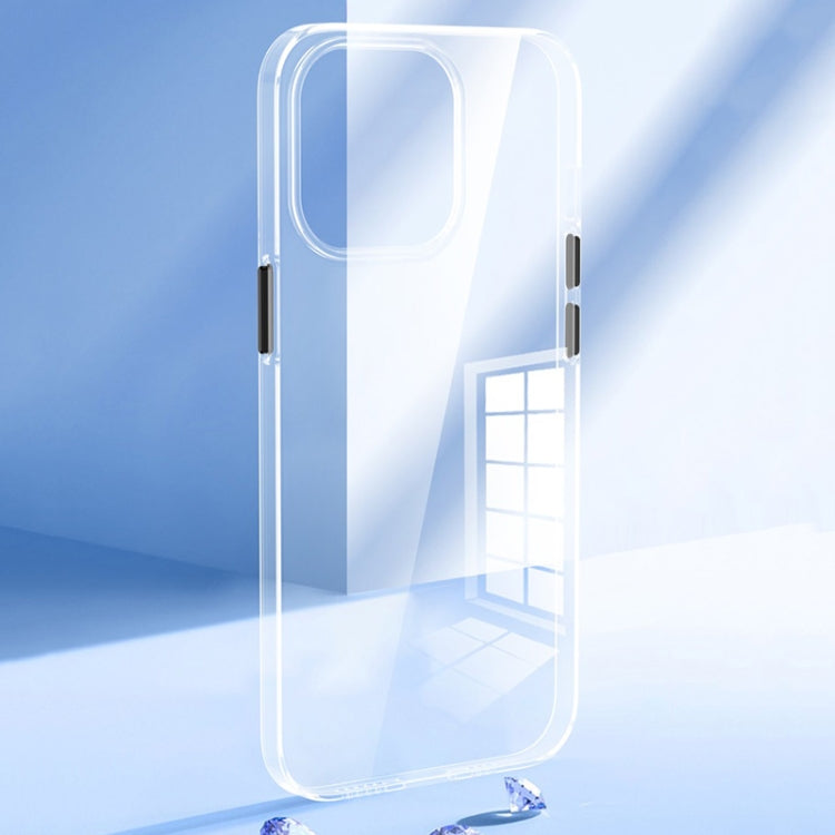 Transparent PC Metal Button Phone Case, For iPhone 14 Pro Max, For iPhone 14 Pro, For iPhone 14 Plus, For iPhone 14, For iPhone 13 Pro Max, For iPhone 13 Pro, For iPhone 13, For iPhone 12 Pro Max, For iPhone 12 Pro, For iPhone 12