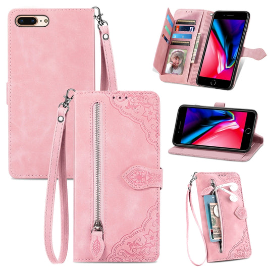 Embossed Flower Shockproof Leather Phone Case, For iPhone SE 2022 / SE 2020 / 8 / 7, For iPhone 8 Plus / 7 Plus