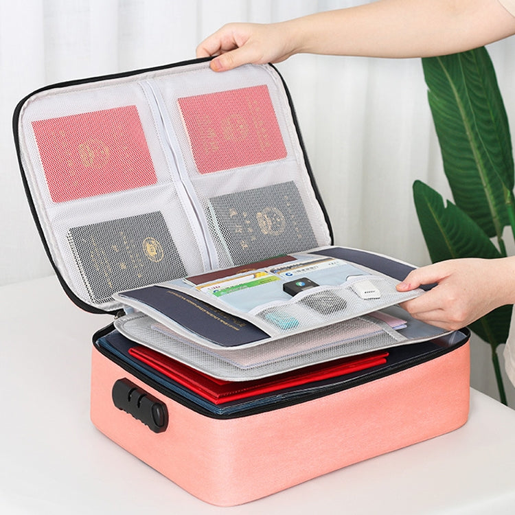 Large Capacity Multi-layers Foldable Fabric Document Storage Bag, Two Layers-Unlocked, Two Layers-Locked, Three Layers-Unlocked, Three Layers-Locked