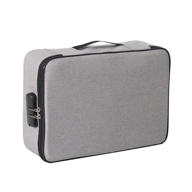 Large Capacity Multi-layers Foldable Fabric Document Storage Bag, Double Zipper-Locked
