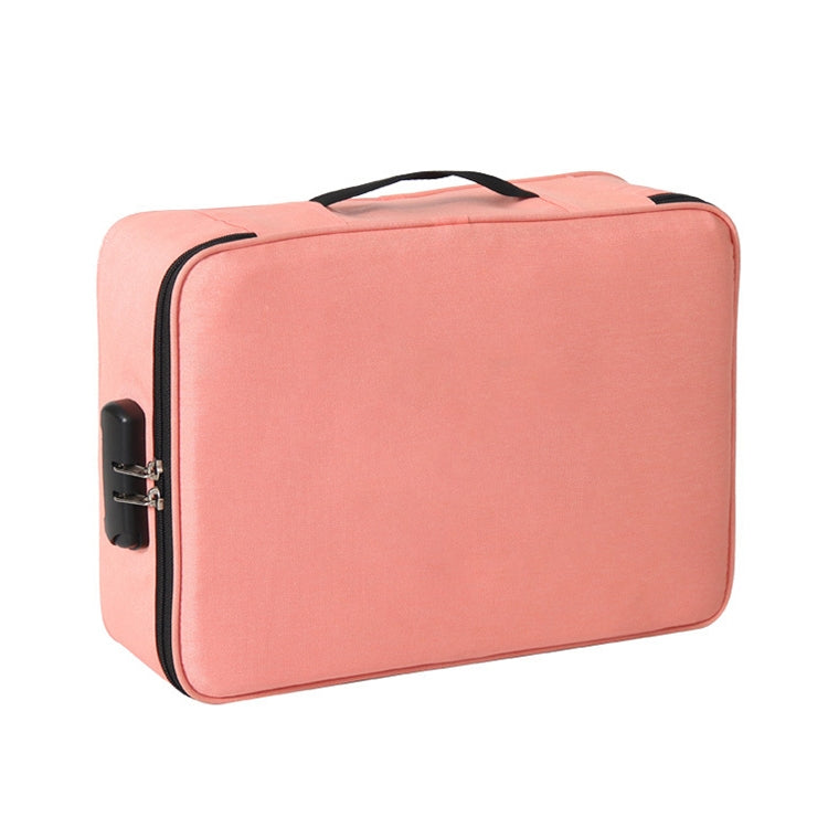 Large Capacity Multi-layers Foldable Fabric Document Storage Bag, Double Zipper-Locked