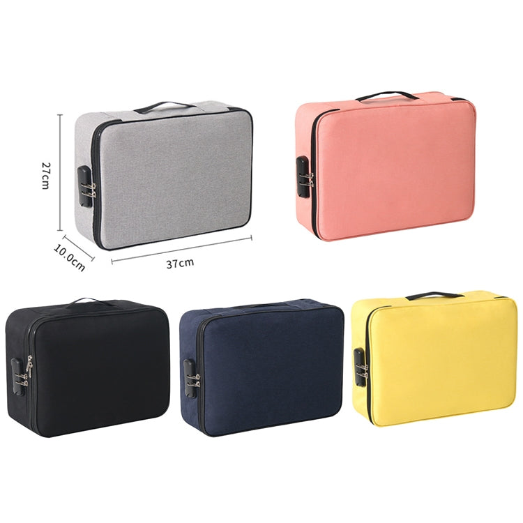 Large Capacity Multi-layers Foldable Fabric Document Storage Bag, Double Zipper-Locked