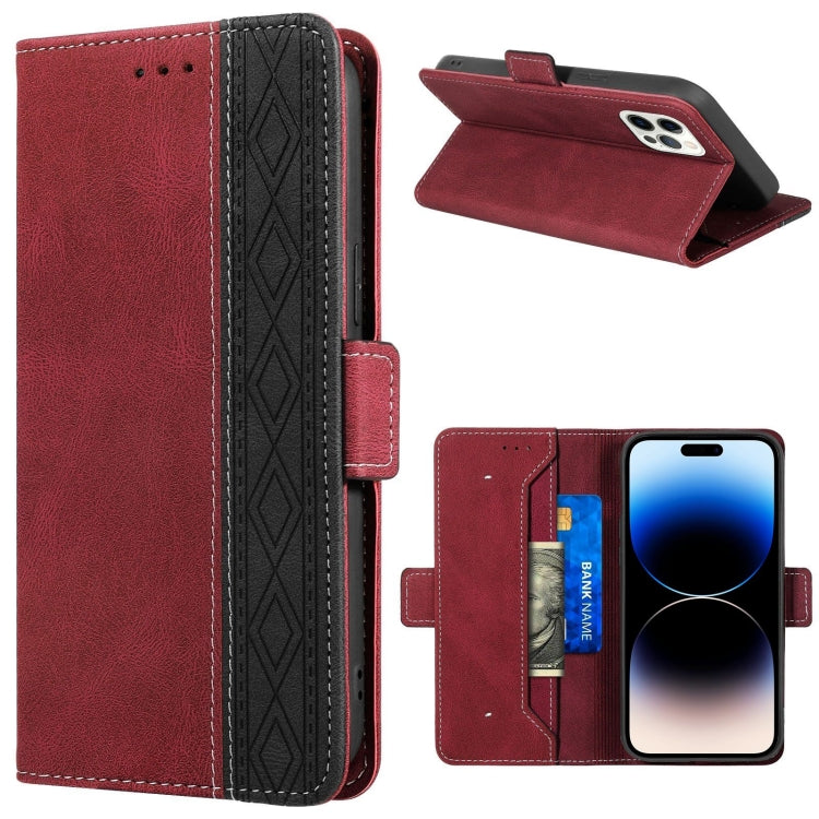 Stitching Magnetic RFID Leather Case, For iPhone 14 Pro Max, For iPhone 14 Pro, For iPhone 14, For iPhone 14 Plus