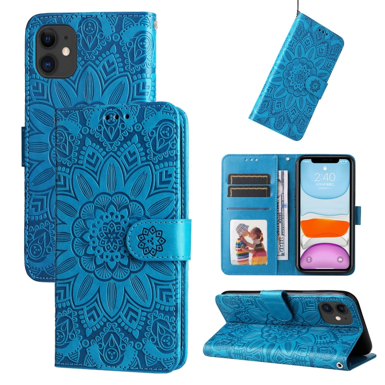 Embossed Sunflower Leather Phone Case, For iPhone 12 mini, For iPhone 12 / 12 Pro, For iPhone 12 Pro Max, For iPhone 11