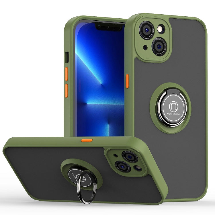 Q Shadow 1 Series TPU + PC Phone Case with Ring Holder, For iPhone 14