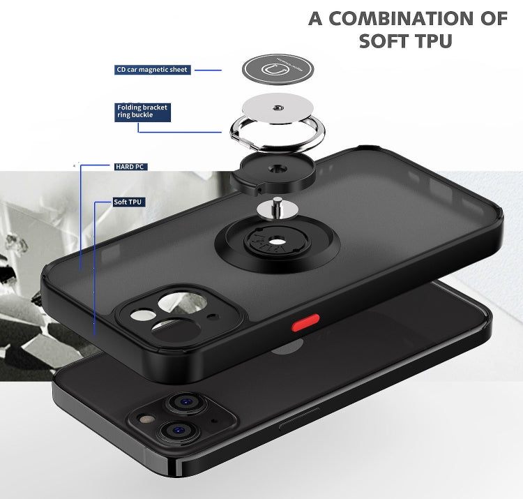 Q Shadow 1 Series TPU + PC Phone Case with Ring Holder, For iPhone 14